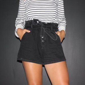 black high waisted shorts